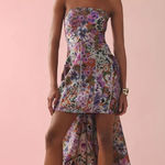 Anthropologie  Geisha Designs Floral Strapless Mini Dress Bow Detail $348 Large Photo 0