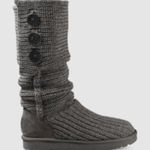 UGG  Gray Classic Cardy Knit Sweater Boots Women’s Sz 7 Photo 0