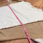 Oddi Ribbed Velour Exposed Seam Crewneck Split Hem Pullover Sweatshirt Small New Photo 2