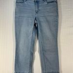 J.Jill Cropped Raw Hem Denim Cotton Blue Jeans Stretch Authentic Fit Size 4 Photo 0