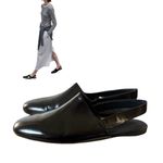 ROSETTA GETTY BLACK LEATHER‎ SLINGBACK FLATS SHOES SIZE 8/38 MADE IN ITALY EUC Photo 2