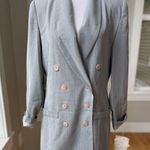 Vintage 90s J.G. Hook Gray Double Breasted Suit Jacket Blazer Made in USA Sz 6 Silver Photo 11