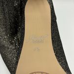 Badgley Mischka Jewel Black Glitter Sock Bootie Size 6.5 Spike Heel Retro Glam Photo 7