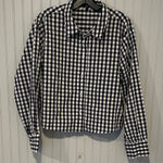 Velvet Heart  Long Sleeve Checkered Button Down Shirt -Black and White Large NWOT Photo 0