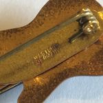 Western Germany Gold Tone and Brown Enamel Guitar Brooch Photo 4