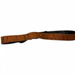 Brown Studded Yellow Rhinestone Faux Croc Leather Belt Size 12 Western Earthy Photo 3