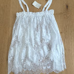 Tularosa  Mini Dress Sheer Lacey Dani Size XS White Photo 0