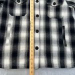 Lucky Brand Plaid Shirt Jacket Cotton Button Front Shacket Black White Large Photo 8