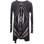 Billabong Designers Closet by Grey Black Aztec Print Long Cardigan Size Small Photo 1