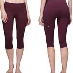 Lululemon FLOW CROP HEATHERED BORDEAUX DRAMA BURGUNDY MAROON WINE TIGHTS LEGGING Photo 1