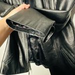 Vintage Alan Michael Black Braided Leather Zip Up Front Leather Blazer Jacket M Size M Photo 4