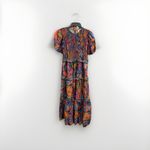 Farm Rio Short - Sleeve Floral print Crew - Neck Tiered A - Line Maxi Dress Smal Photo 2