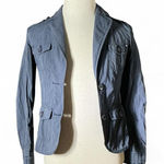 Esprit  Blue Pinstripe Utility Jacket Button Front Collared Military Style Photo 0