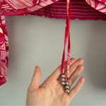 NEW NWT Caroline Constas Cropped Satin Blouse Vneck Boho Patterned Pink Size M Photo 3