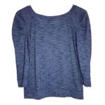 Free People Blue Space Dye Puff Sleeve Sweater Tee Photo 4