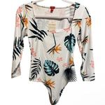 Guess Floral bodysuit Long Sleeve tropical NEW medium stretch thong Photo 0