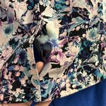 LC Lauren Conrad Black Pink and Blue Floral Open Front Tuxedo Blazer- Size 4 Photo 8