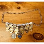 Hammered Like Flat Stones Gold Tone 16" Adjustable Necklace Statement Piece Photo 5
