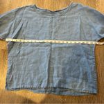 Light Blue 100% Linen Made In Italy 3/4 Sleeve Top Women’s Size Medium Photo 5