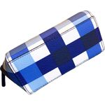 Kate Spade  blue plaid checkered makeup cosmetic clutch bag Photo 6