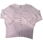 Covington  Woman's XL Light Pink Ribbed Button Up Cardigan Preppy Photo 0