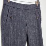  Marisa Linen Blend Dress Pants Size 6 Loft Navy Flare Leg Trousers Photo 4