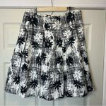 St. John Sport Skirt Pleats Black White Flowers Floral Side Zip Women Size Large Photo 1