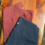 Lululemon  Wunder Under High-Rise Crop Leggings Luxtreme Burgundy & Blue Size 10 Photo 1