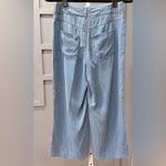 NYDJ Brigitte Stripe High Waist Wide Leg Capri Jeans. Light Marine Size 0 Photo 4