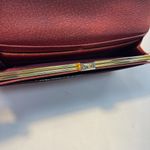 Valentino Garavani Burgundy Leather Long Bifold Flap Wallet Photo 8