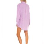 Camila Coelho  Elliot Shirt Dress In Pink Lilac 100% Cotton Photo 5