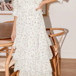 Lulu's White Floral Ruffle Long Sleeve Dress Photo 0