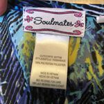 Soulmates  Blue Green Peacock Sheer Dolman Blouse Photo 4
