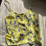 BCBG MAX AZRIA NWT Yellow BlCk Floral Printed Silky Tank Top Camisole SZ S Photo 0