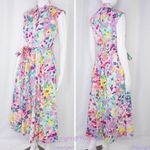 Kate Spade NWT Painted Petals Floral Cotton Shirtdress, Pastel Photo 1