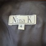 Nina Vintage ‘90s  K Black & Orange Pinstripe Cropped Open Front Blazer Photo 6