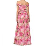 Adrianna Papell Floral Print Off the Shoulder Maxi Gown In Pink Size 10 Photo 2