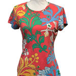 J. McLaughlin Women's Small Floral Graphic T-Shirt Coral Multicolor Stretch Photo 0