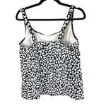 Lands' End  Tankini Top Underwire Removable Pads Leopard Print Black White 4 D Photo 1
