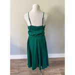 Selfie Leslie Emerald Green Ava Cowl Neck Satin Drawstring Midi Dress Photo 9