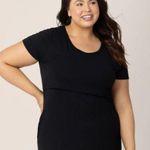 Quince Bamboo Jersey Maternity & Nursing Launge Black Dress SZ:XL Photo 1