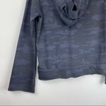 Sanctuary Blue Camo Lace Up Pullover Hoodie Sz Medium Wide Sleeves Raw Hem Photo 11