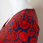 Boden cotton blend red floral print long sleeve dress‎ with pocket, size 4 Red Photo 10