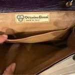Vintage Ottorino Bossi iItalian Leather Crossbody Purse Small Handbag Purple Bag Photo 6