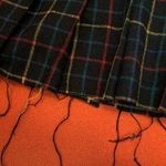 Plaid Distressed Pleated Skirt Black Photo 4