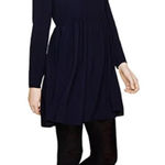 Theory Black Isamar B Noble Wool Babydoll Sweater Dress Small Petite Photo 0