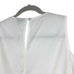 Topshop  Size 4 S White Cold Shoulder Top Blouse Short Ruffle Sleeves Photo 4