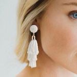 Rachel Zoe $55 Retail New Panacea White Beaded Tassel Earrings by Photo 2
