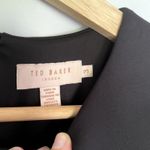 Ted Baker midi dress navy blue circle skirt pockets women's size 3 formal floral Photo 2