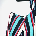 Eloquii Multicolor Striped Halter Tie Neck Cold Shoulder Top Photo 2